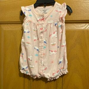 Carter's Pink Baby Romper with Unicorns